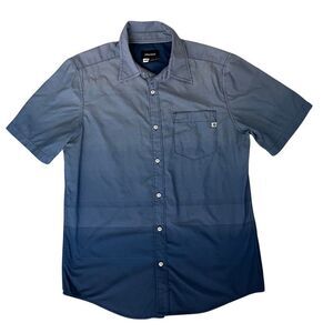 Marmot For Life Men’s Medium Short Sleeve Collared Button Down Shirt Blue Ombré